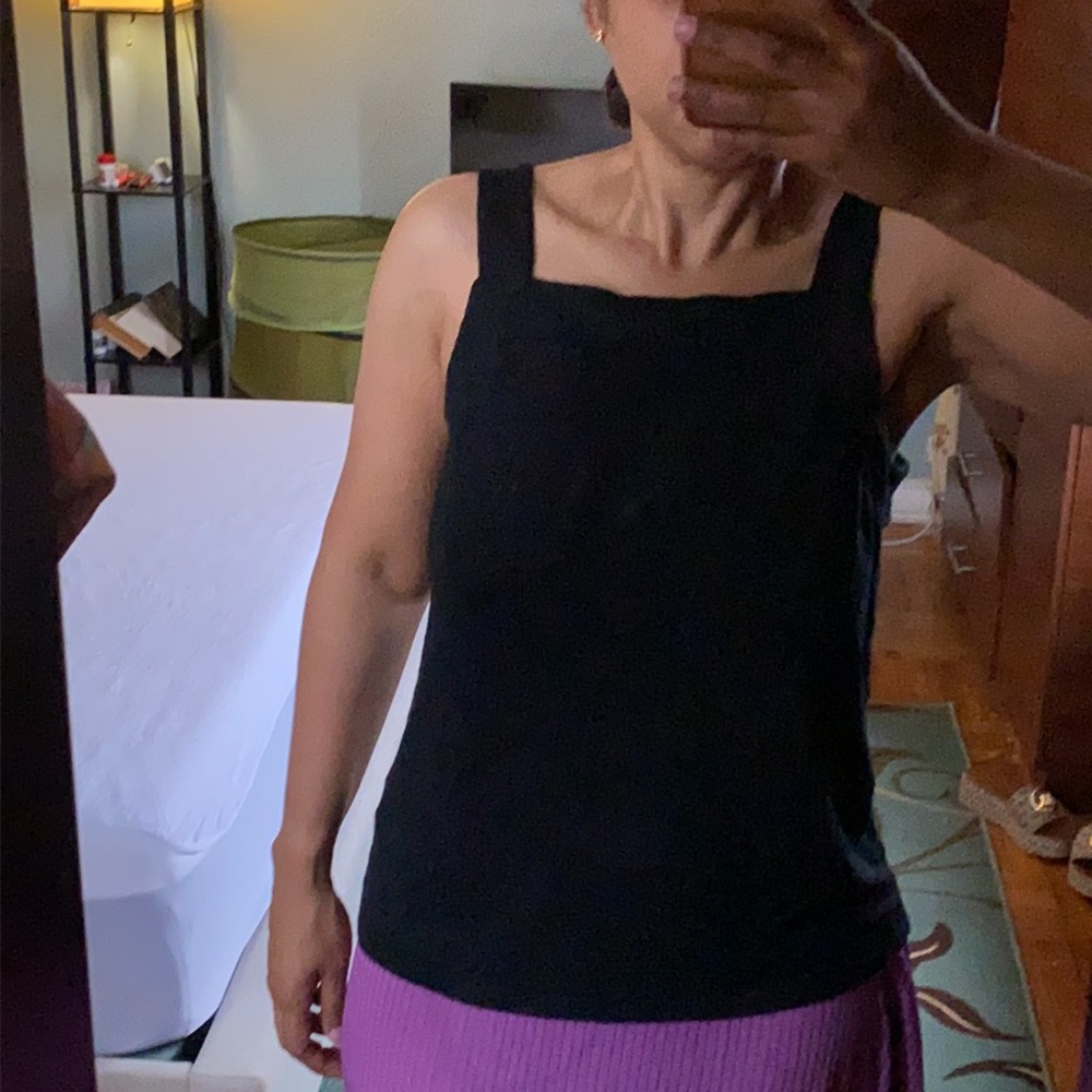Gap Black Square Neck Broad Strap Tank